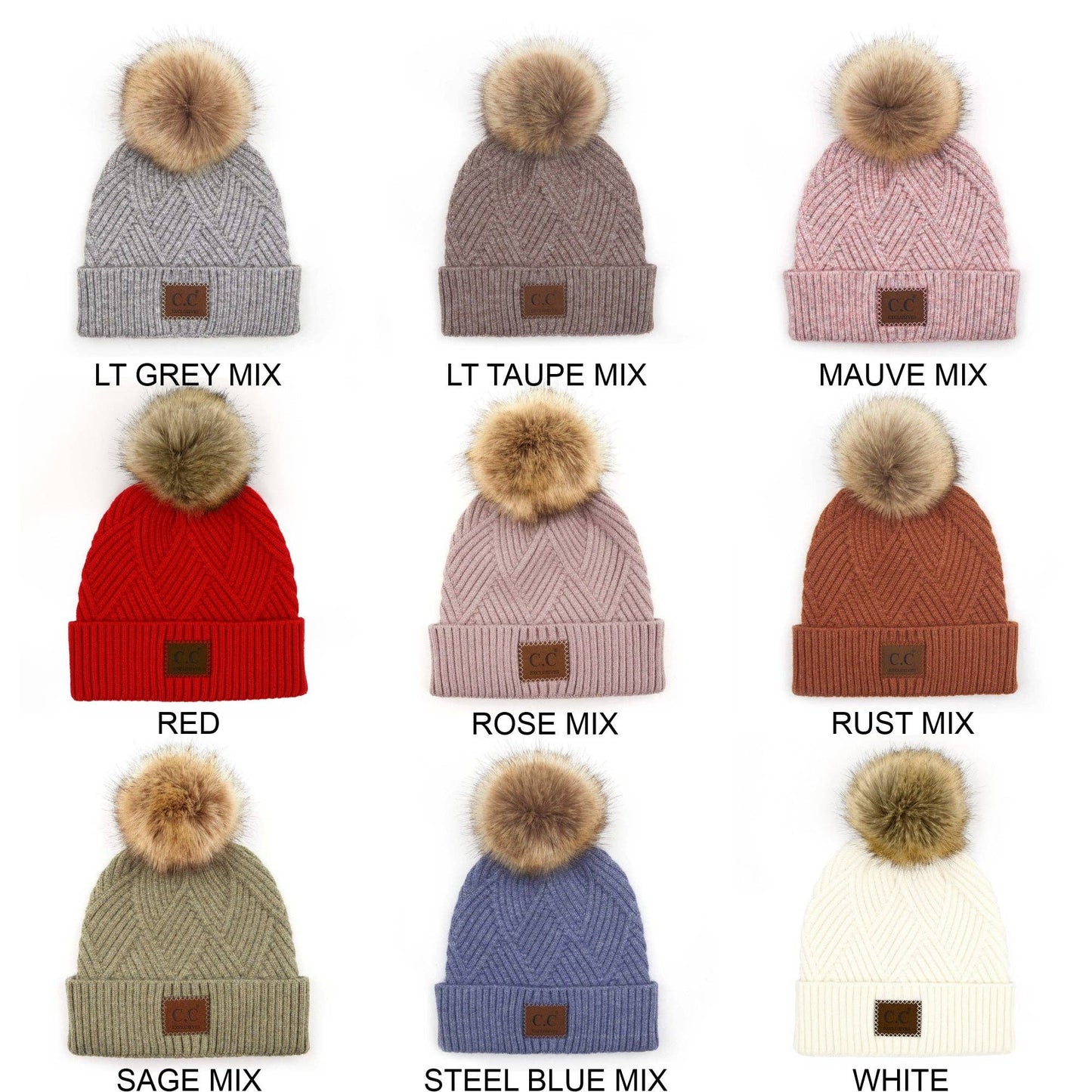 CC Criss-Cross Suede Patch Beanie ( HAT-2060 )