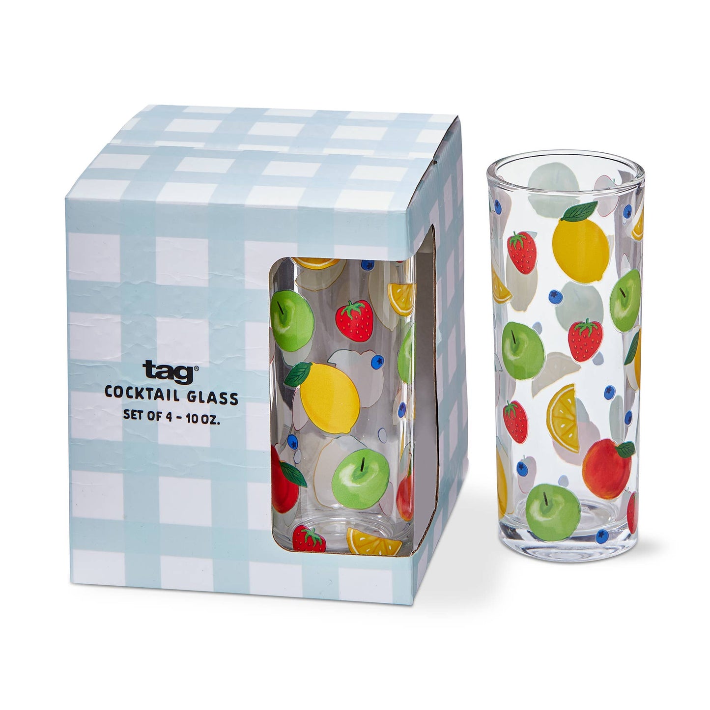 Fresh Pick Drinks Glass Set of 4 Multi Summer
