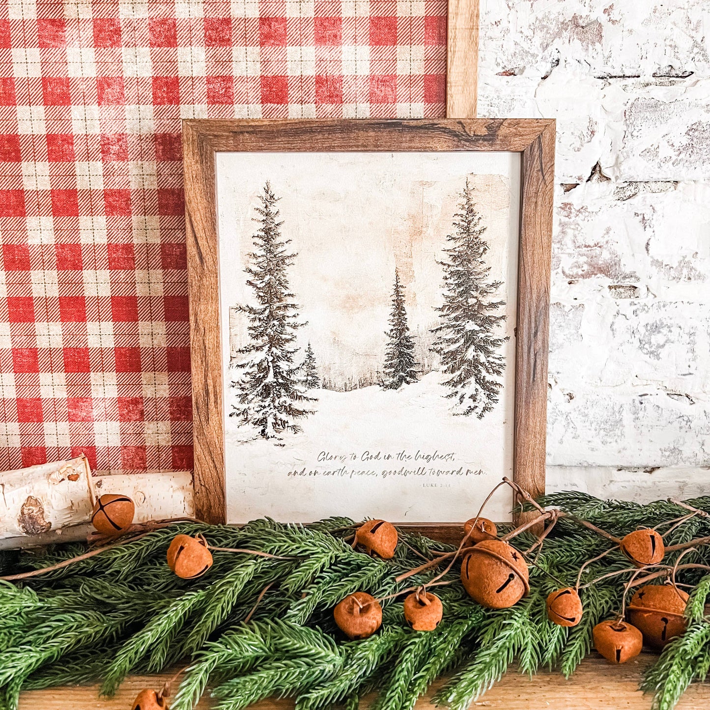 Luke 2:14 Glory to God Christmas Wood Sign