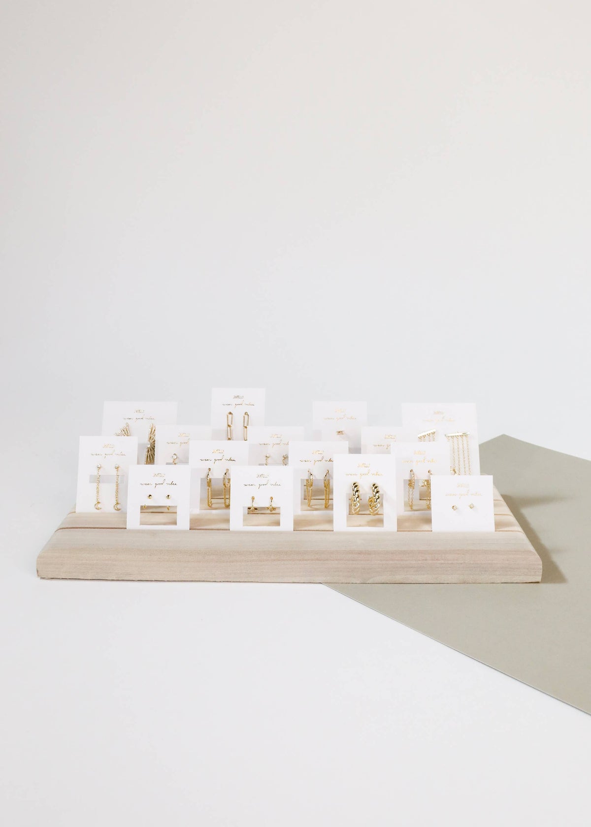 Wooden Earring Horizontal Display Board