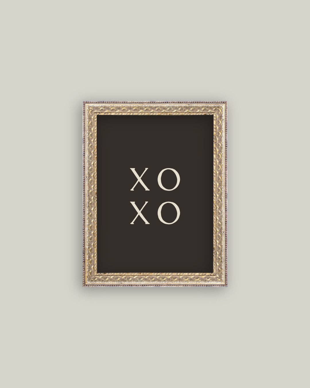 XOXO Black Back Framed Antique Art
