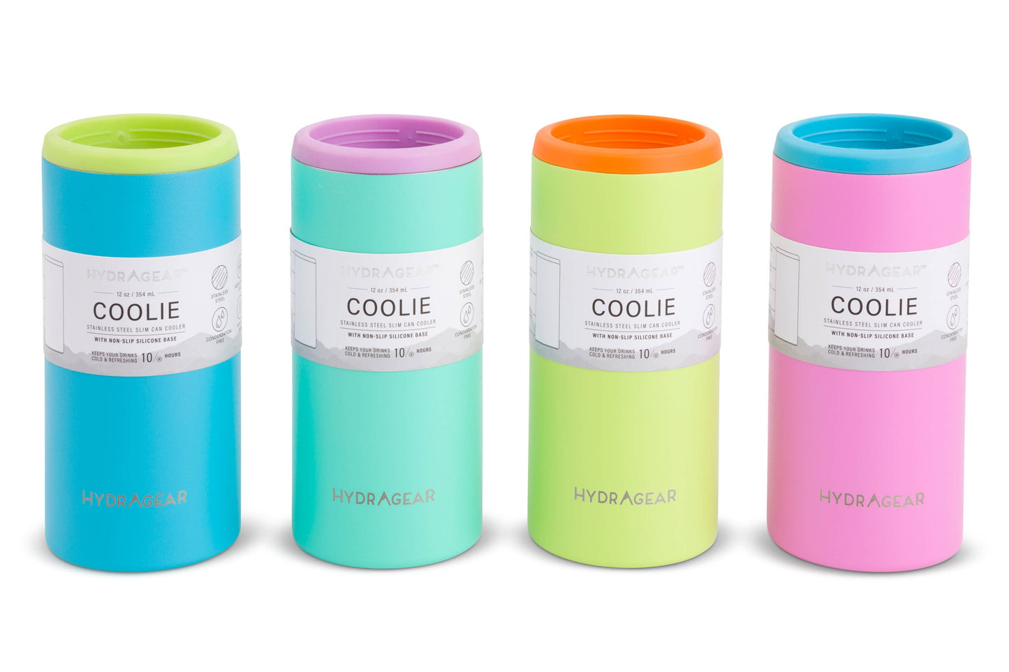 12oz Slim Can Coolie – Assorted Bright Colors
