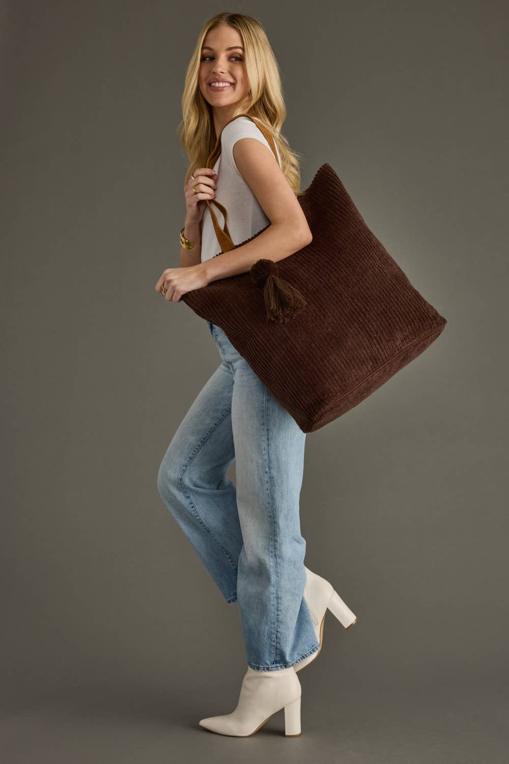 Brown Corduroy Tote