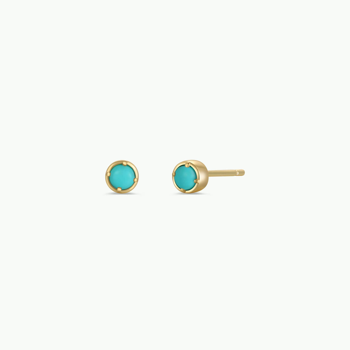 Simple Stud - Turquoise - Gold Earrings