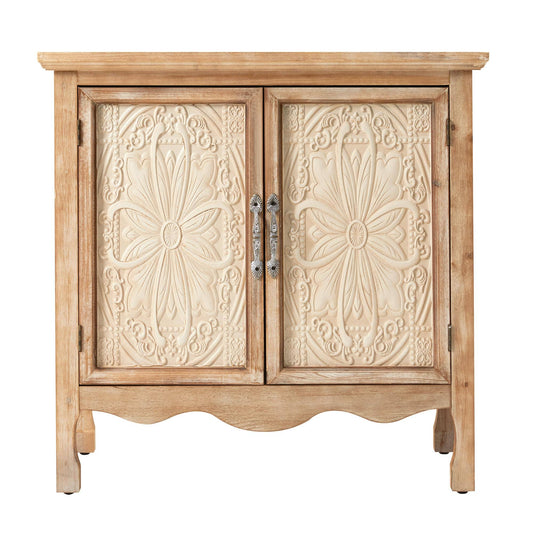 Farmhouse Storage Cabinet with Flower Pattern