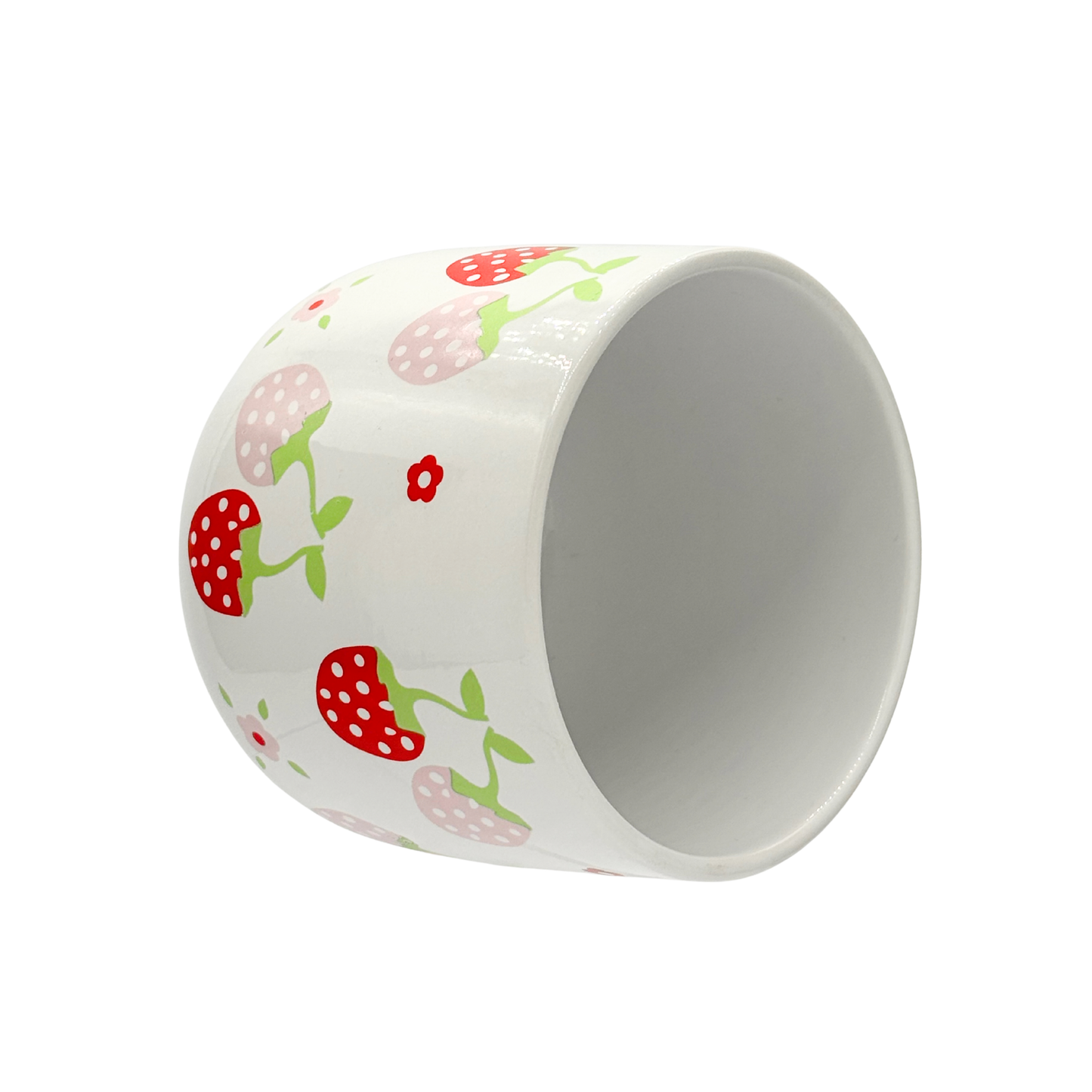4.9"D Strawberry Round Ceramic Pot