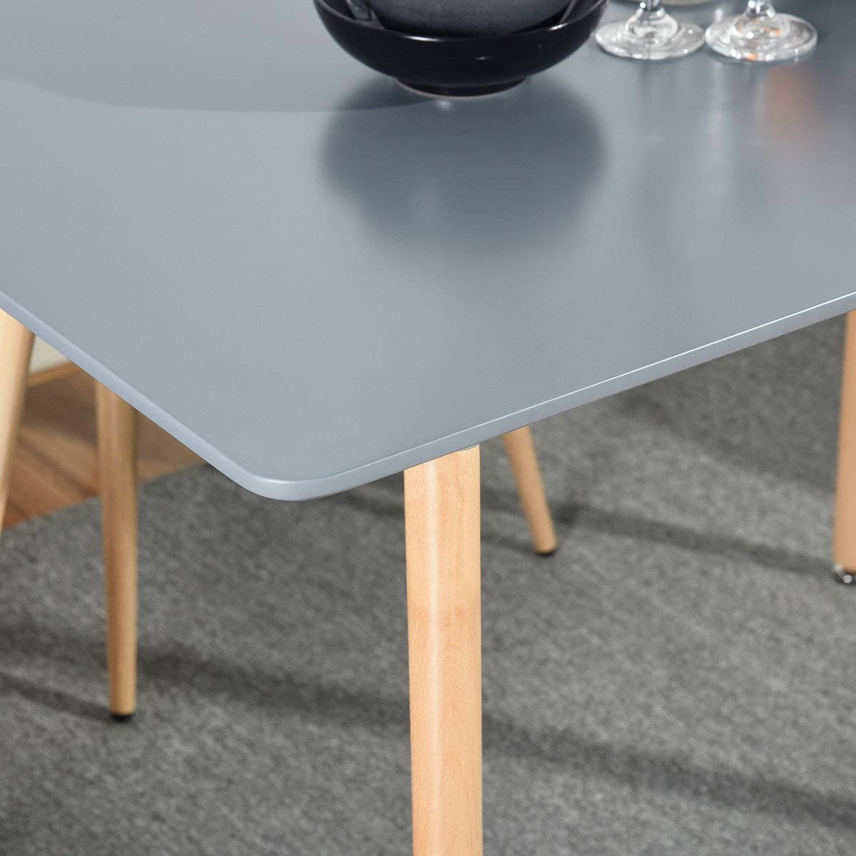 Modern 47.2” Rectangular Kitchen Dining Table - Grey