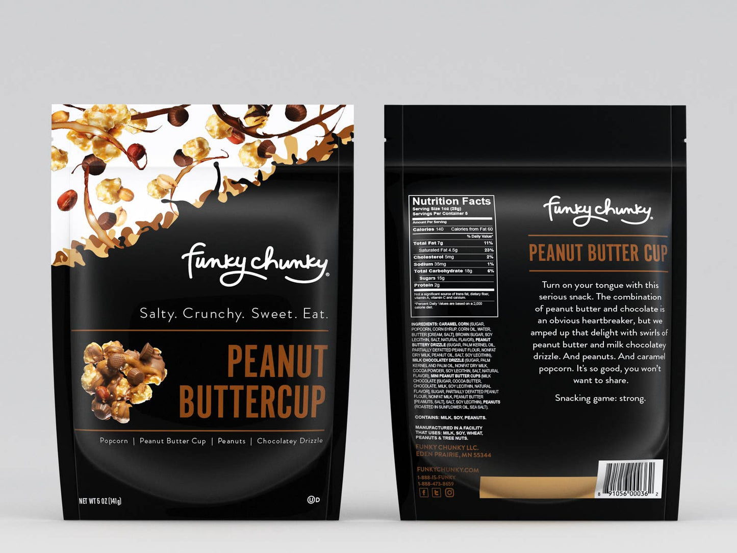 Peanut Butter Cup | Chocolate Popcorn | 5-ounce Bags