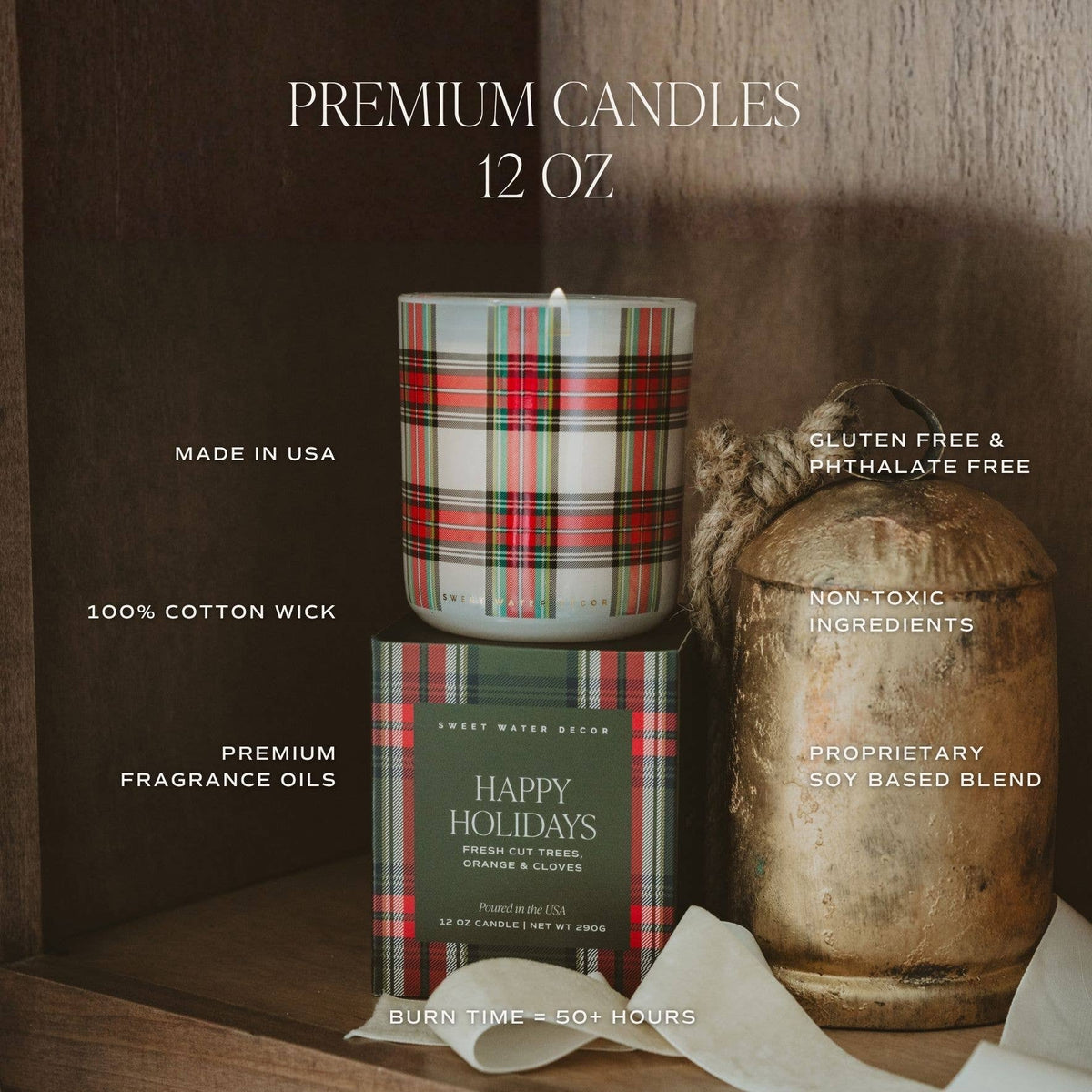 *NEW* Happy Holidays 12 oz Boxed Soy Candle - Gifts