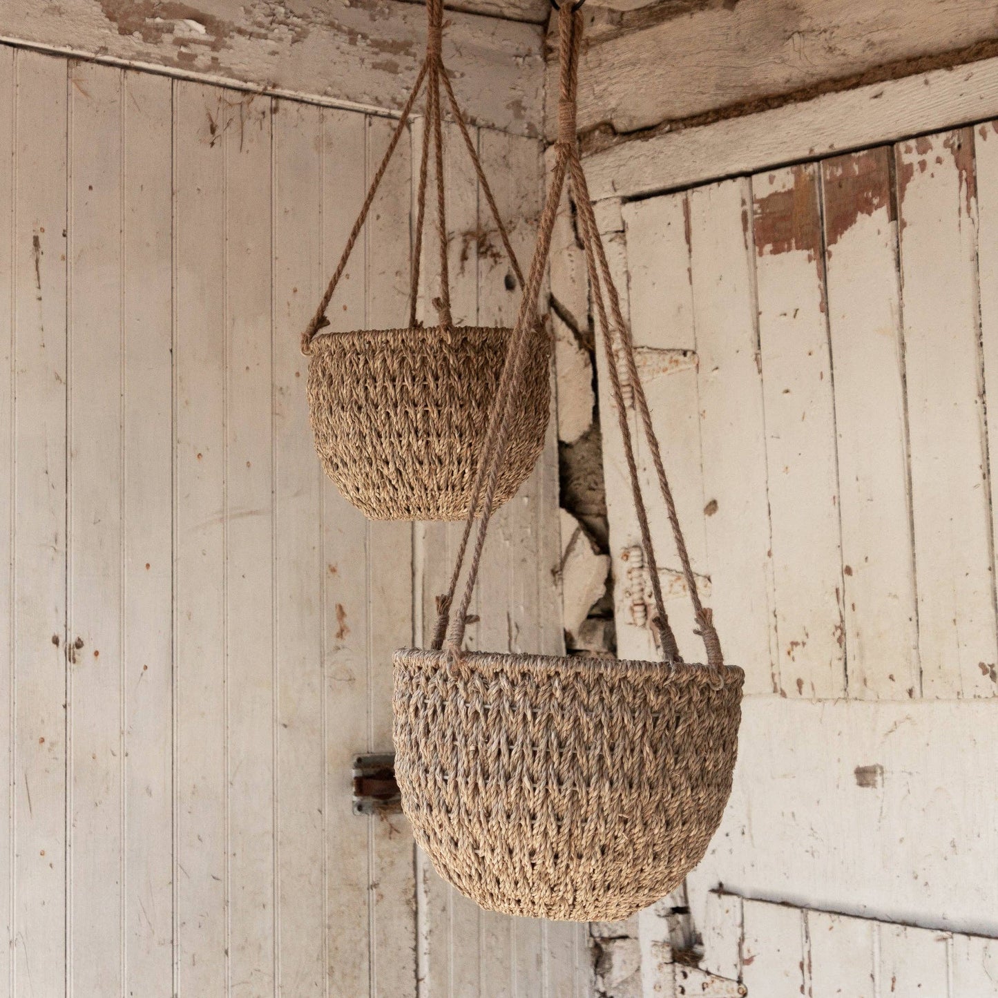 Hanging Seagrass Baskets (Set Of 02)