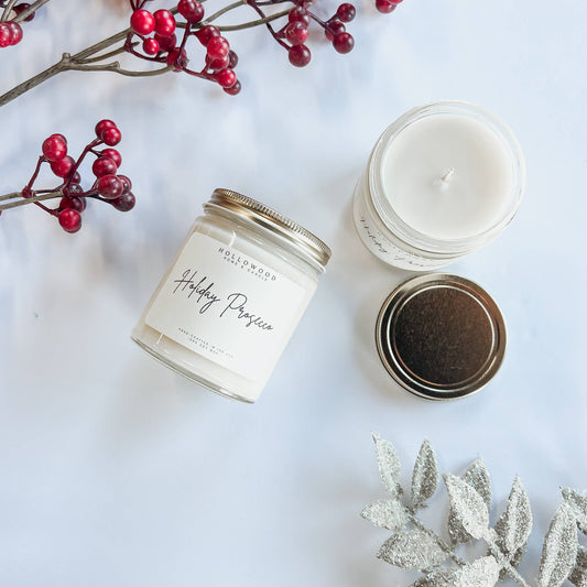 HOLIDAY PROSECCO | HOLIDAY CANDLE | 100% SOY WAX | 8 OZ