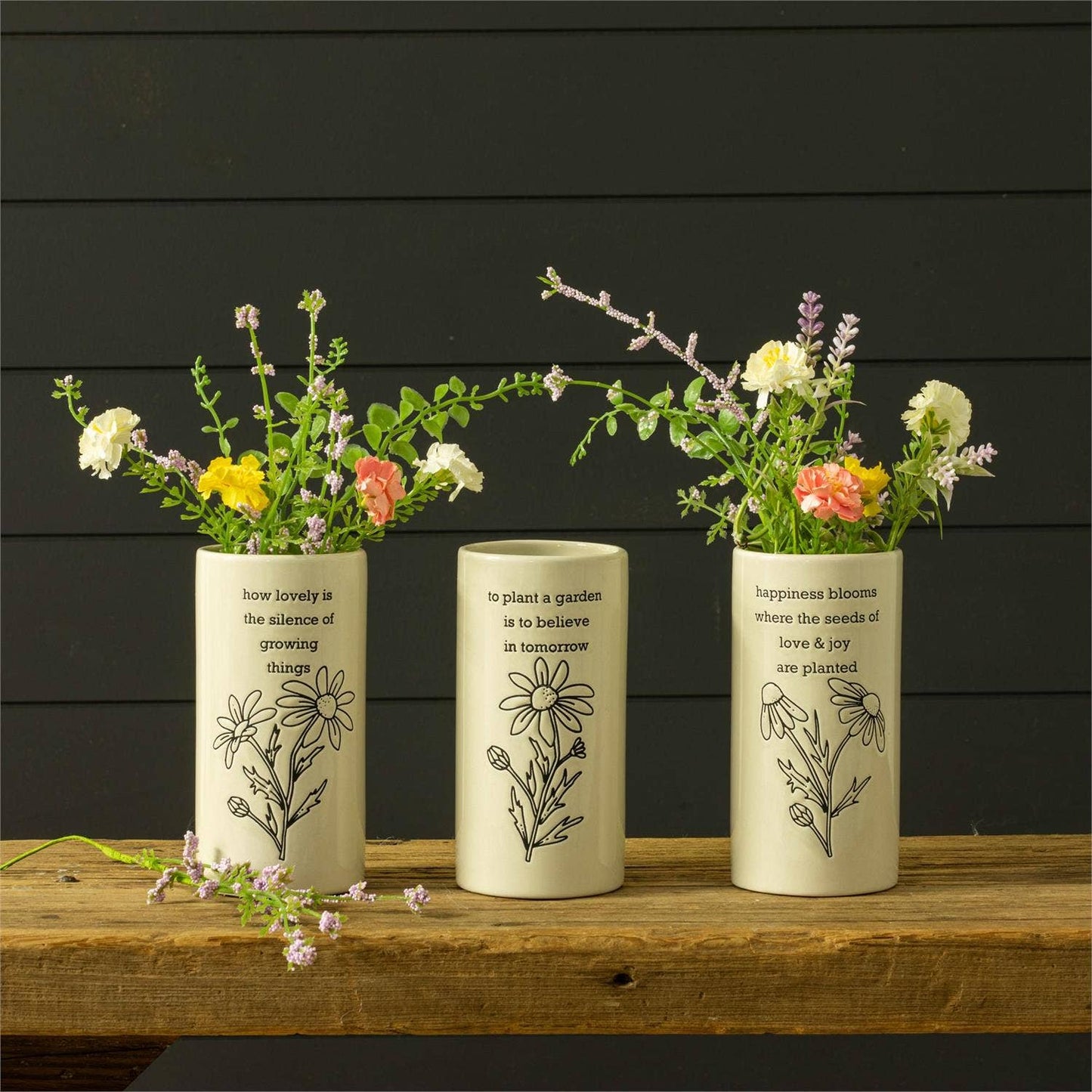 Bud Vases - Happiness Blooms (Pk/03 Ast)