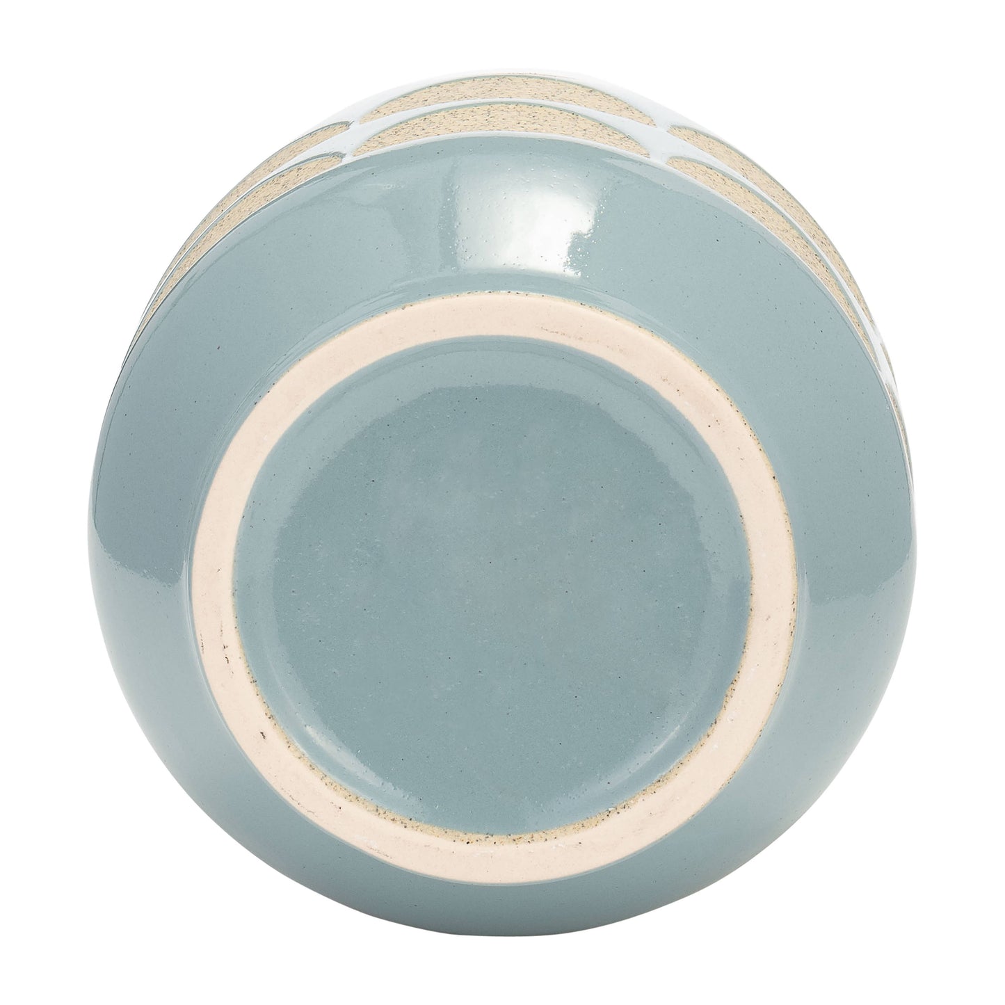 Ceramic Modern Half Circles Bud Table Vase - Blue, 10 in.