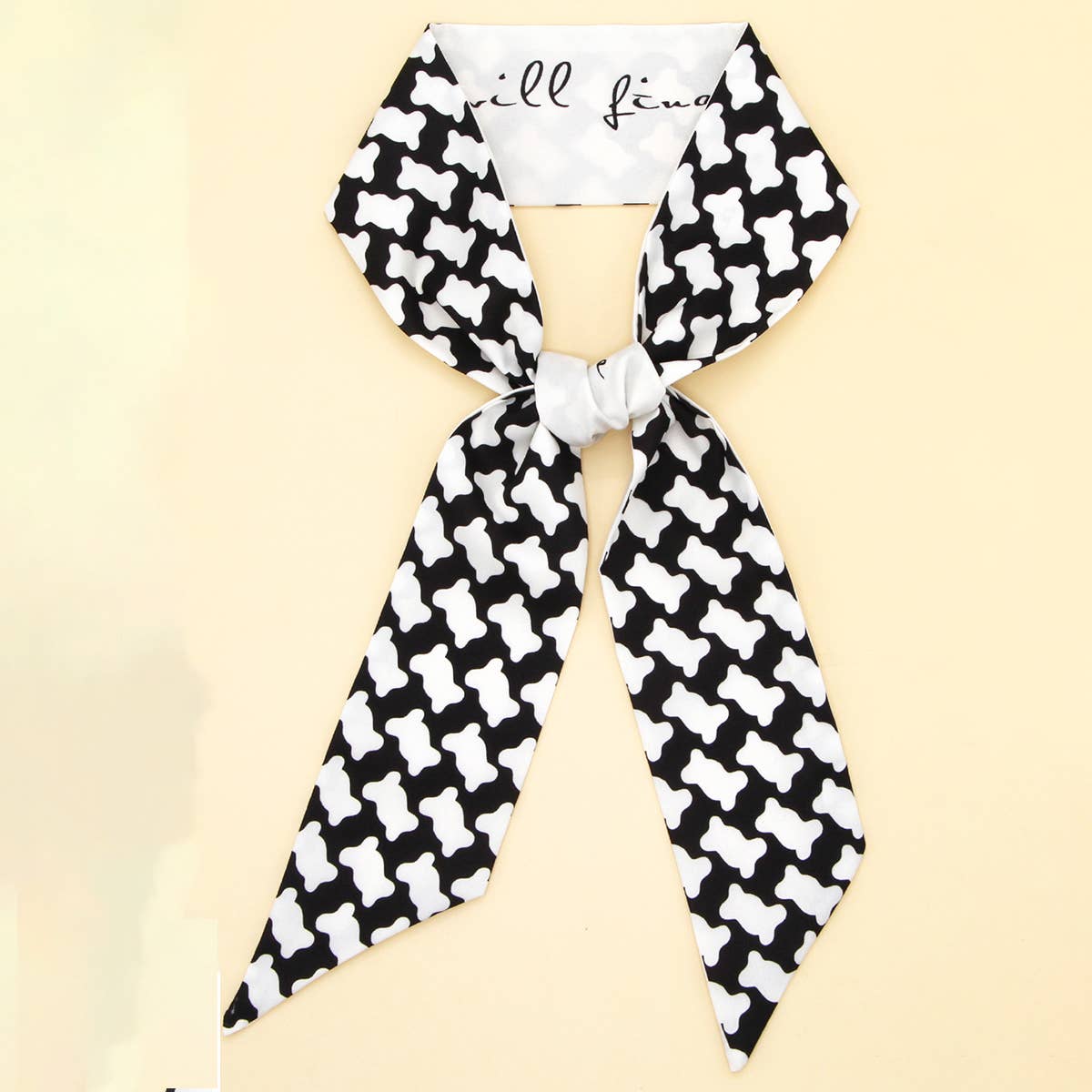 STRIPED PATTERN HAIRBAND HANDBAG RIBBON SCARF _CWASC0098