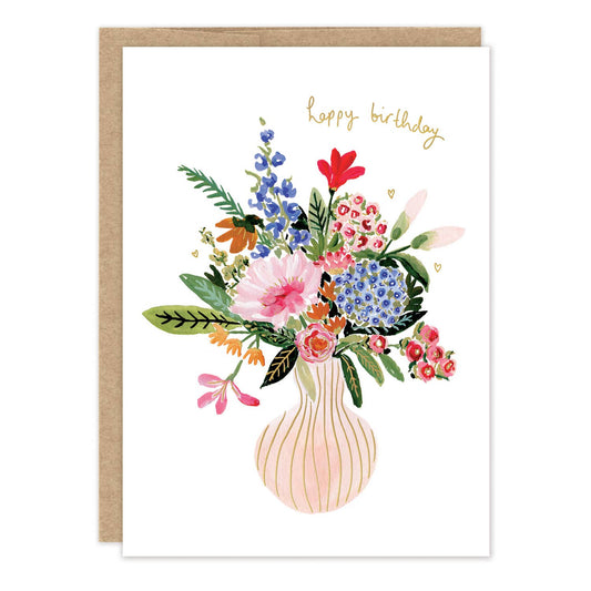 Vase of Flowers Birthday Card