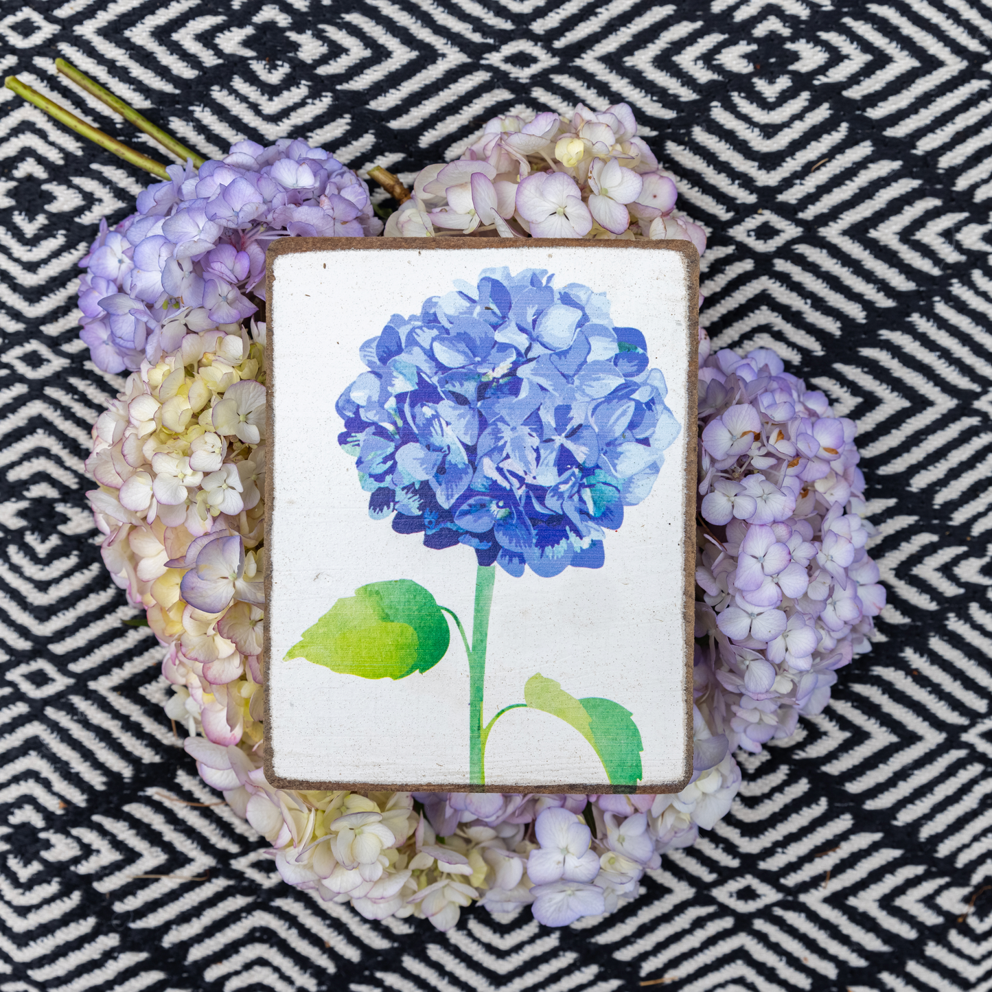 Hydrangea Flower Block Sign