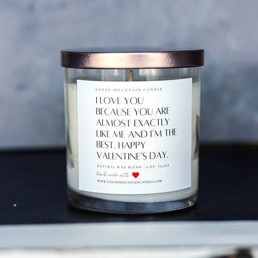 Funny Valentine's Day 9 oz Whiskey Jar Soy Candle