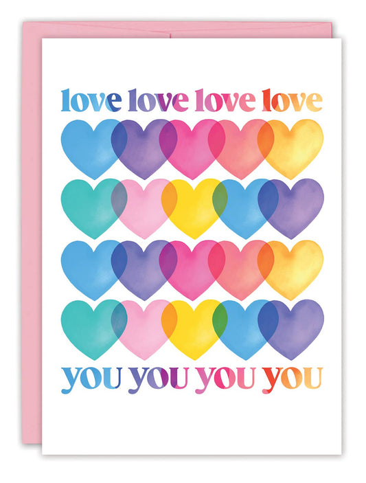 Rainbow Hearts Valentine's Day Card