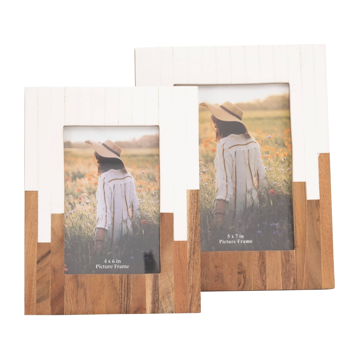 Resin 2-Toned Picture Frame - Natural/White, 5x7 in.