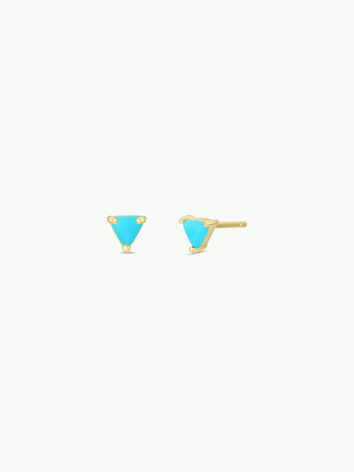 Mini Energy Gem - Turquoise - Gold Earrings