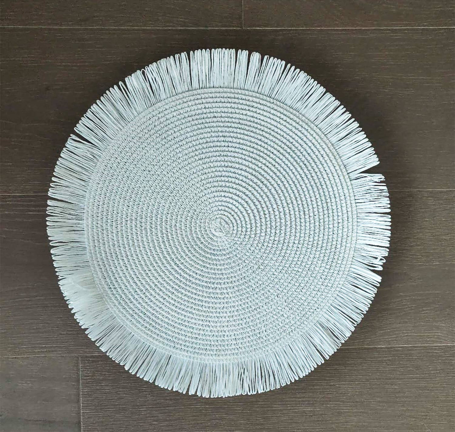 Handwoven Fringe Boho 15" Round Placemat