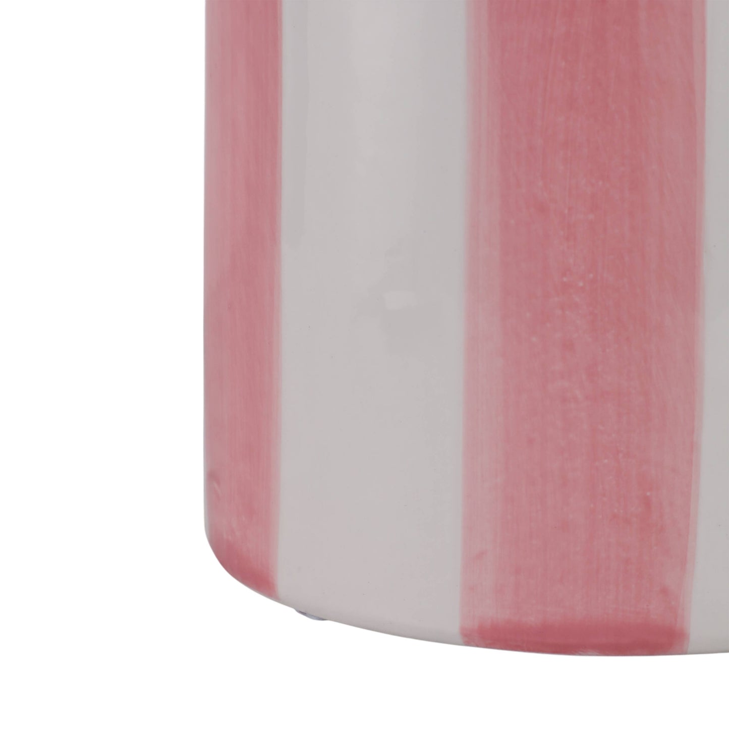 Planters Set of 2 - Pink Ceramic Striped Scallop, 6/8 in.