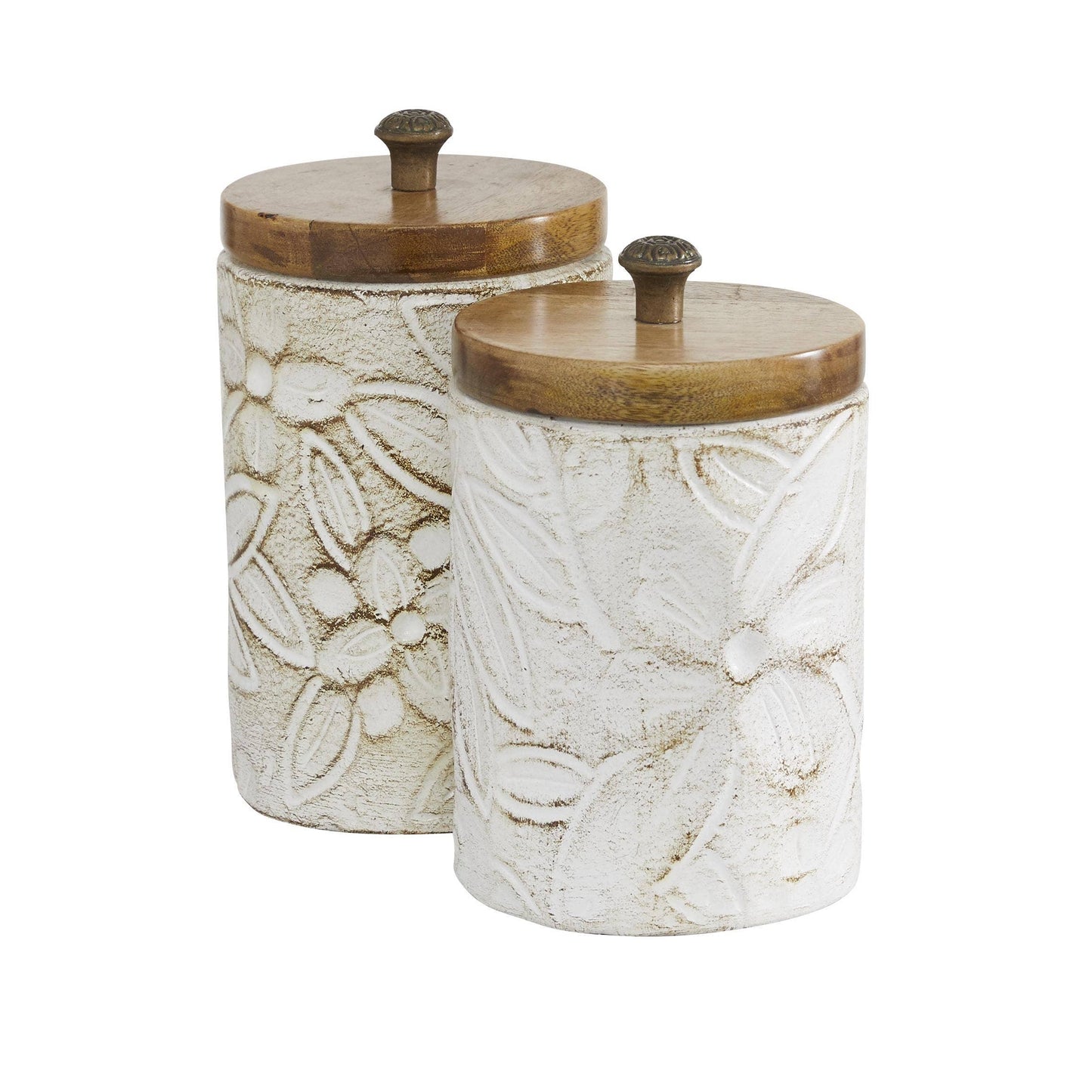 Farmhouse White Ceramic Decorative Jars Set