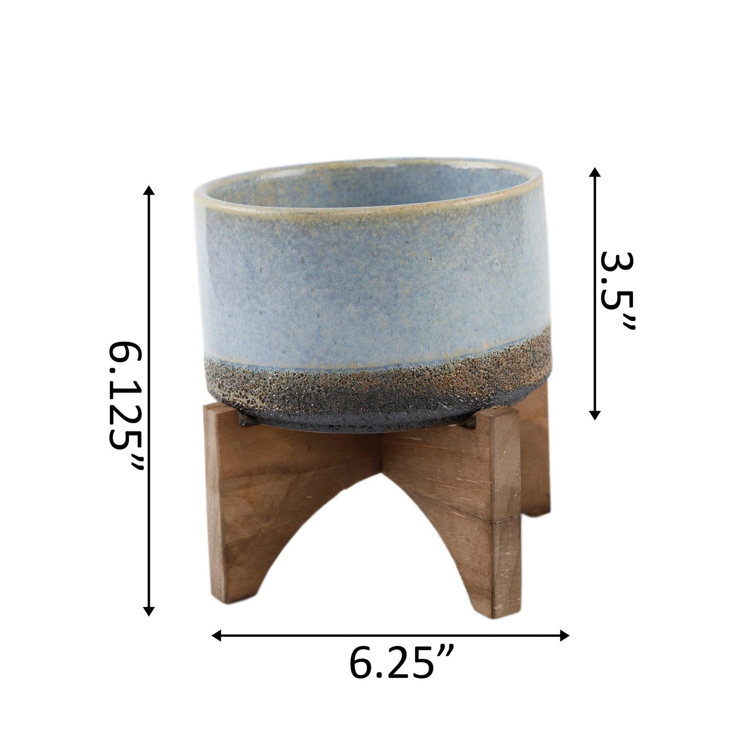 Ceramic Planter on Wood Stand