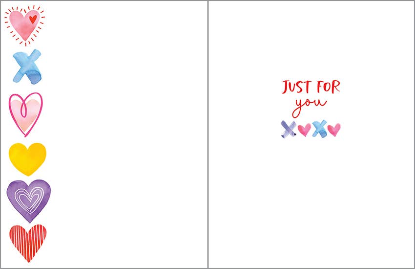Valentine Greeting Card - Colorful XO