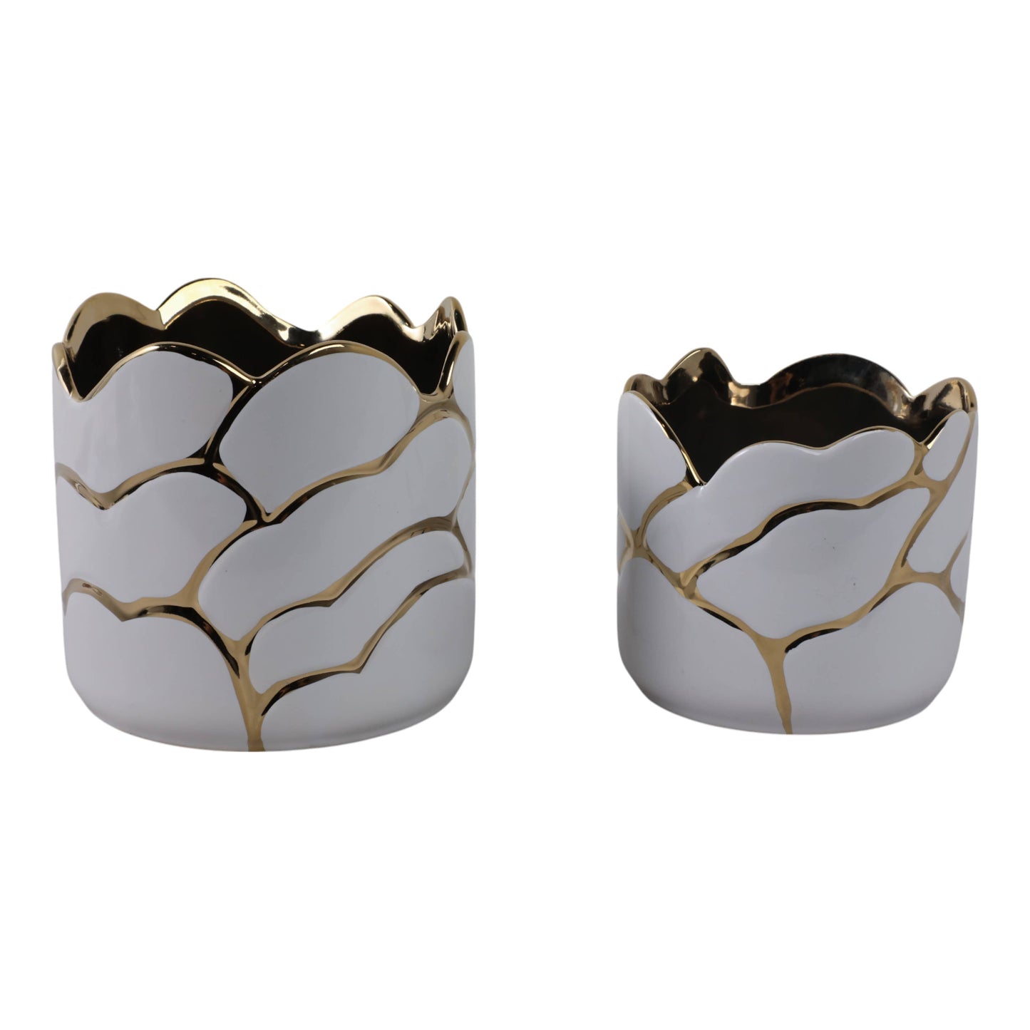 Resin Embossed Clouds Planters Set of 2 - White, 6/7 in.