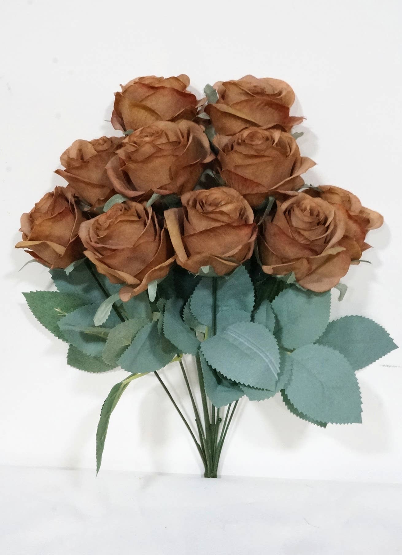 Princess Diana Rose Silk Artificial Flower Bunch, 10 Heads