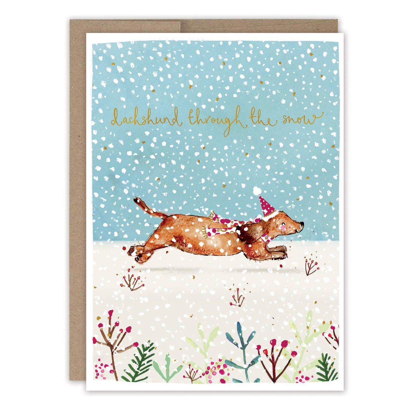 Dachshund Through the Snow Holiday Card