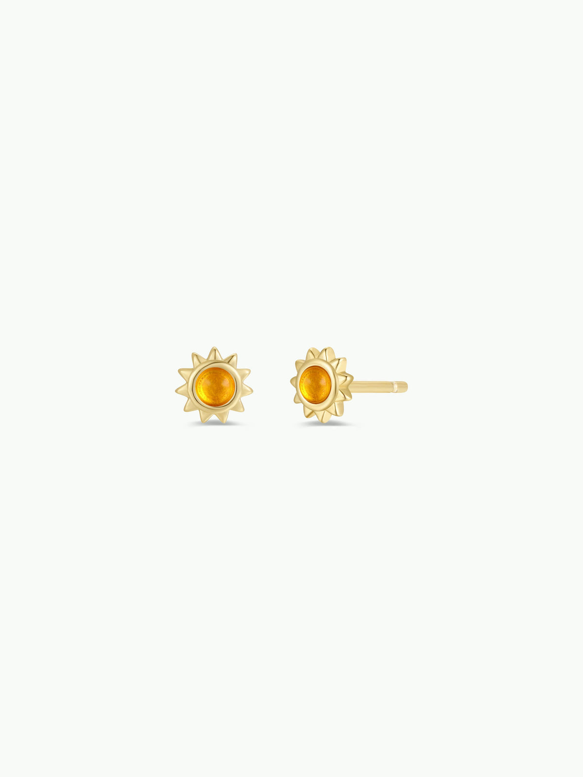 Sun Stud - Amber - Gold Earrings