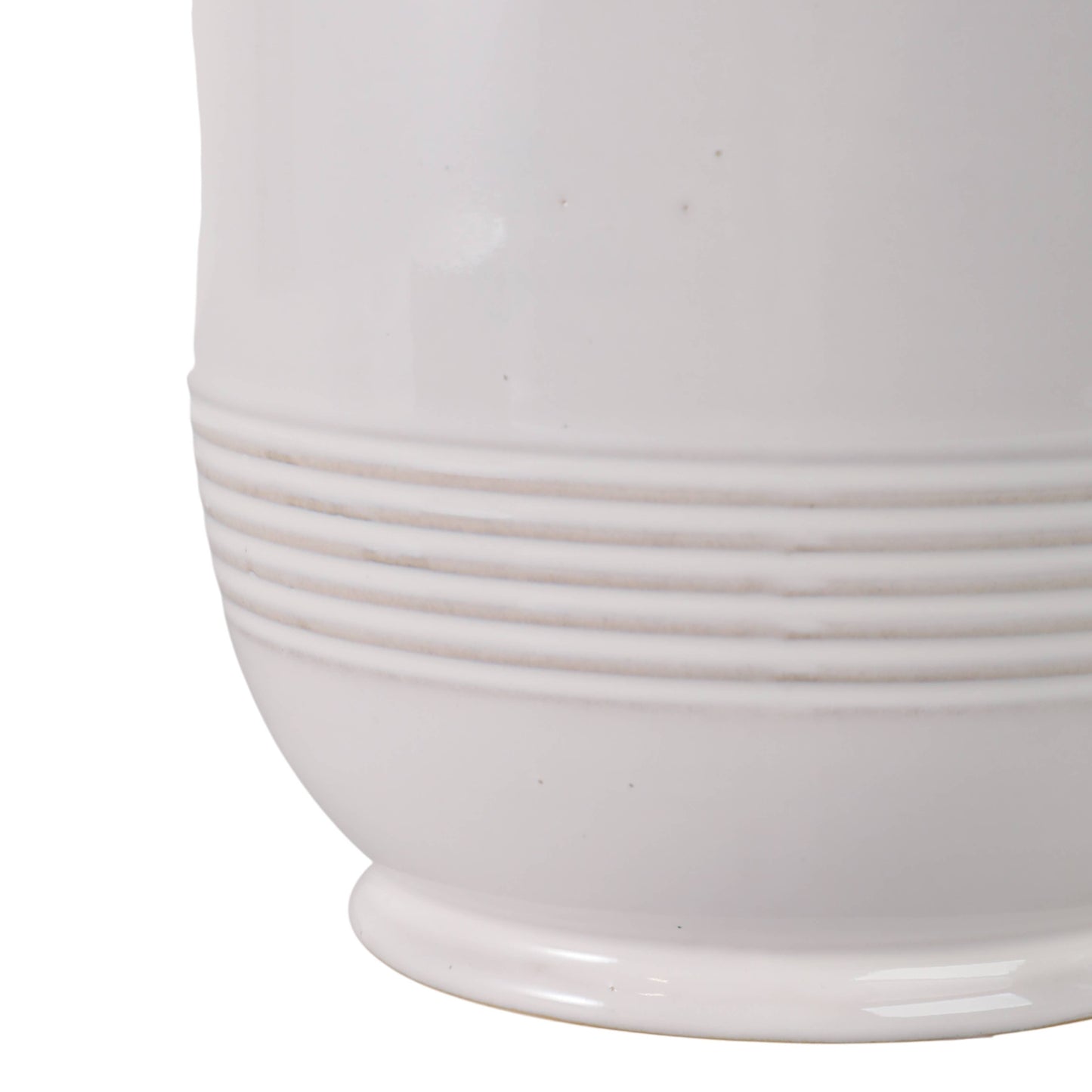Ceramic Scalloped Rim Planters Set of 2 - Ivory, 6/8 in.