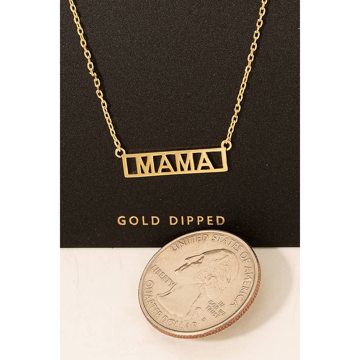 Gold Dipped Mama Box Logo Necklace