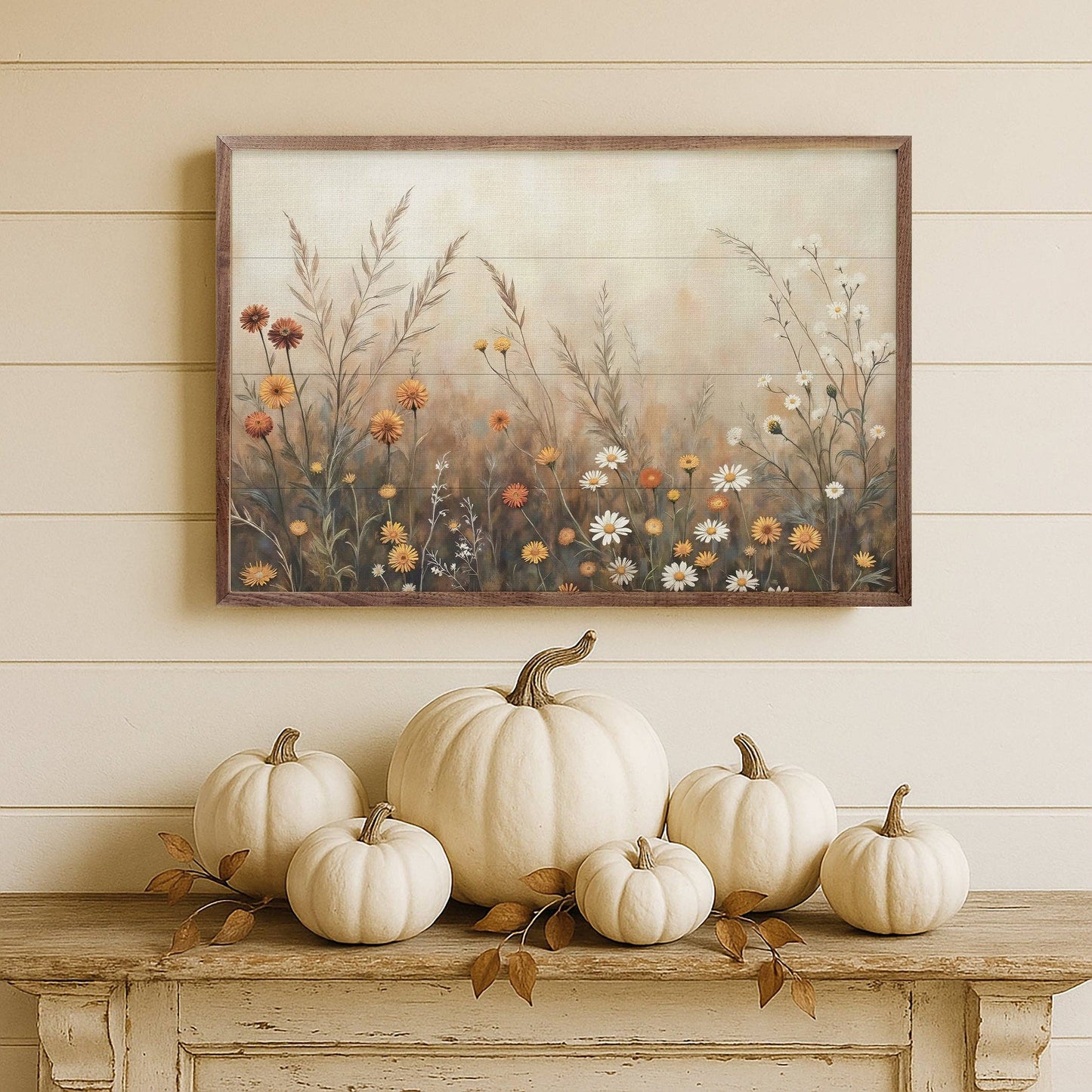 Fall Field With Mums And Daisies