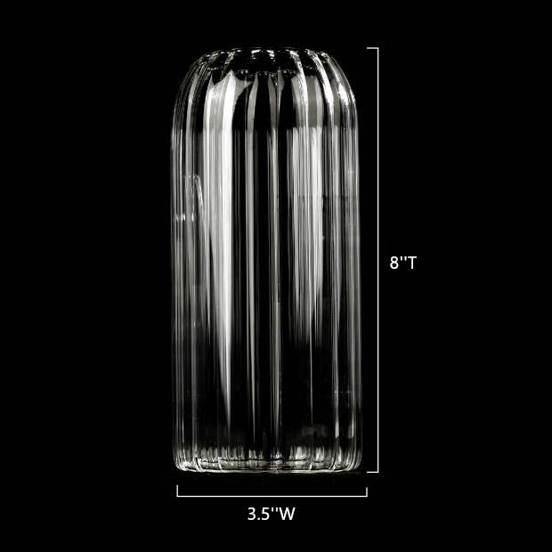 Stripes Clear Bud Vases, Borosilicate Light Weight Glass