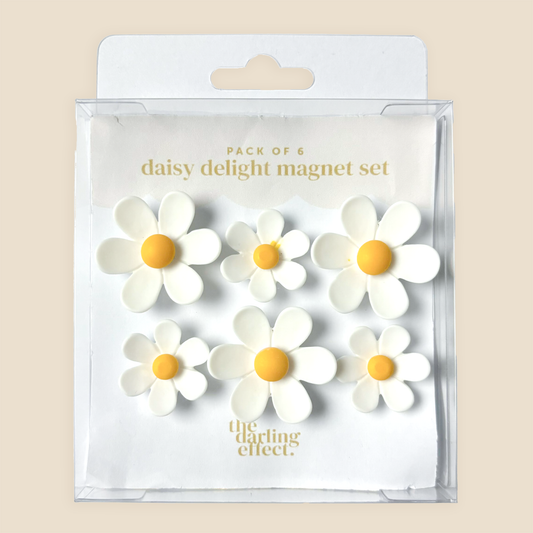 Daisy Delight Magnet Set-White