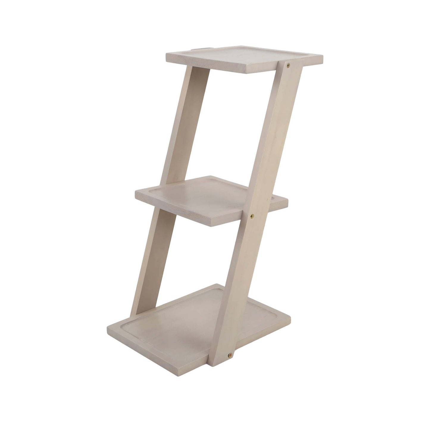 THREE-TIER WOOD DISPLAY STAND