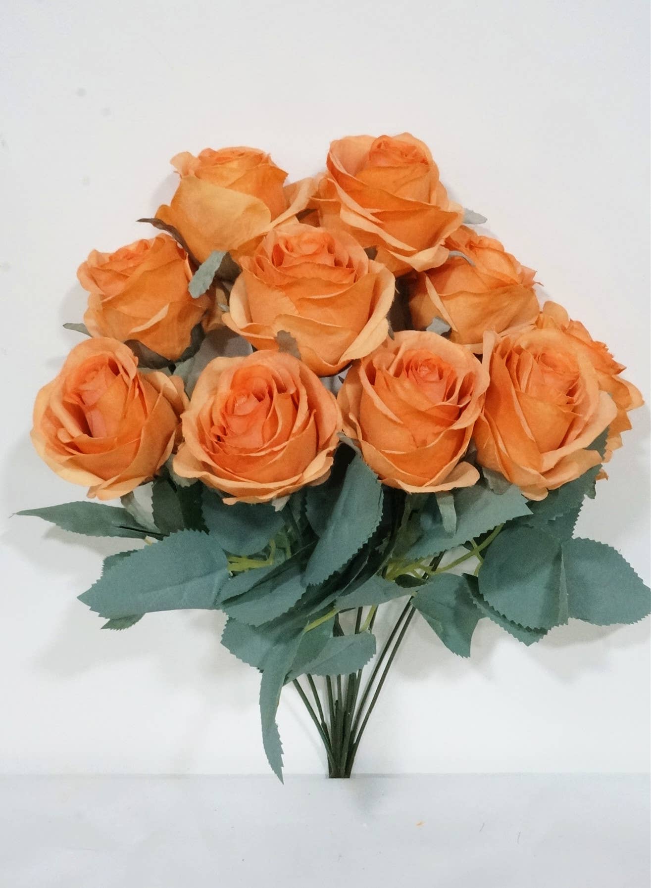 Princess Diana Rose Silk Artificial Flower Bunch, 10 Heads