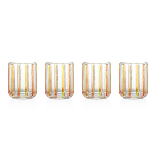 4pk 13.5oz Embossed Tumbler - Stripe PCK/OCS