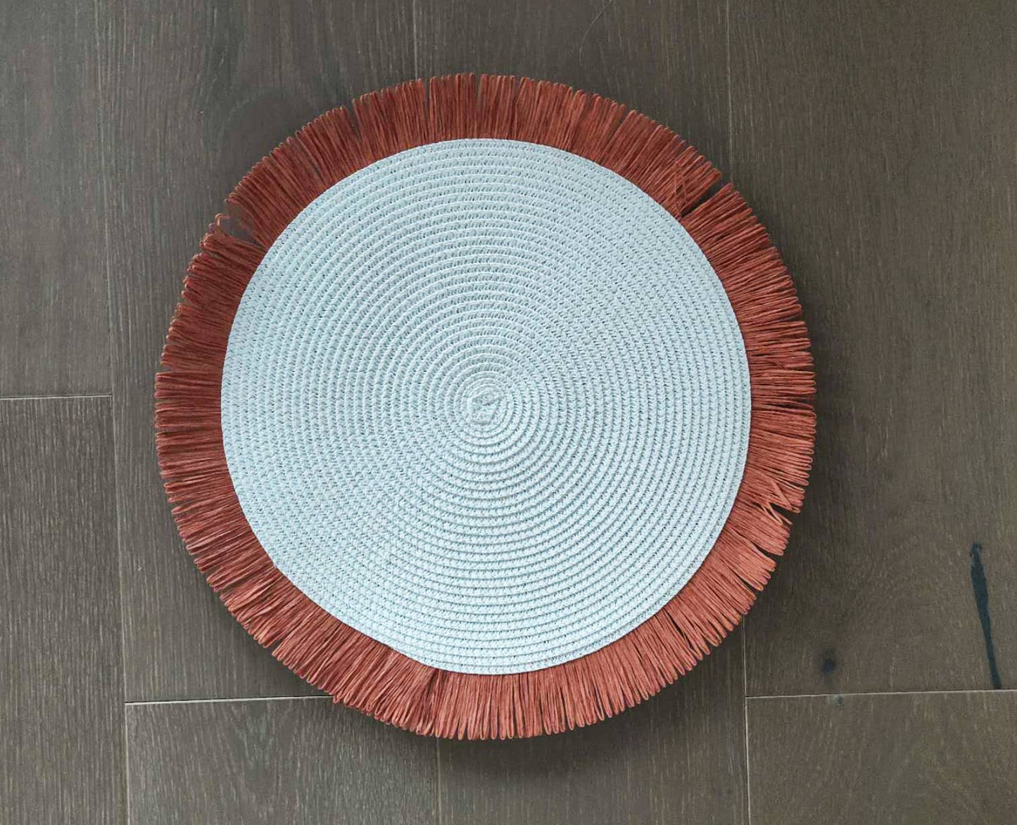 Handwoven Fringe Boho 15" Round Placemat