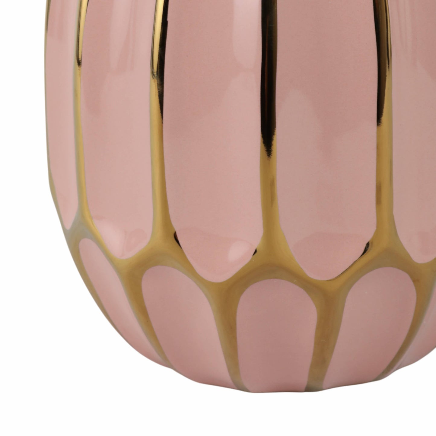 Pink 8 in. Ceramic Novelty Striped Blush Vase