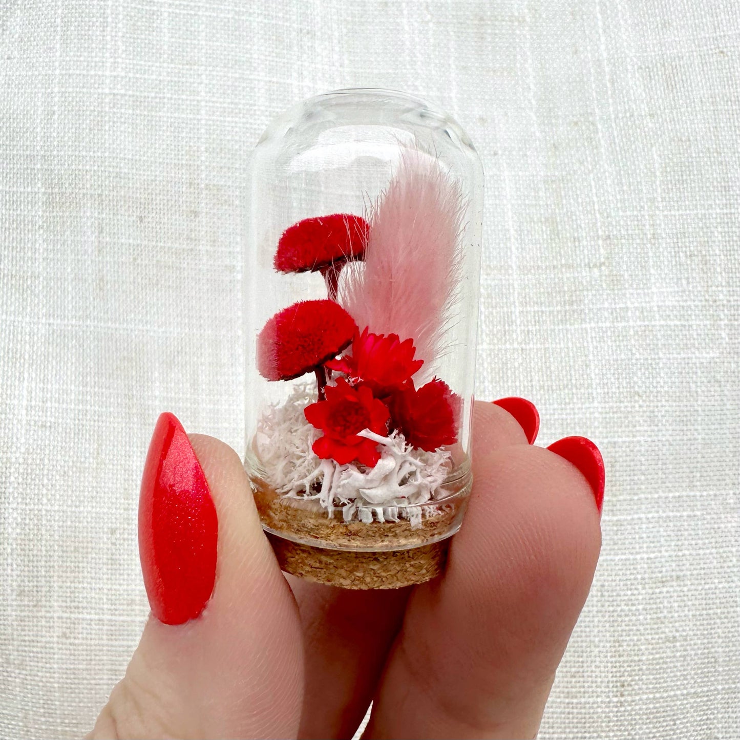 Valentine Mix Mini Terrarium Floral Cloche Apothecary Jar