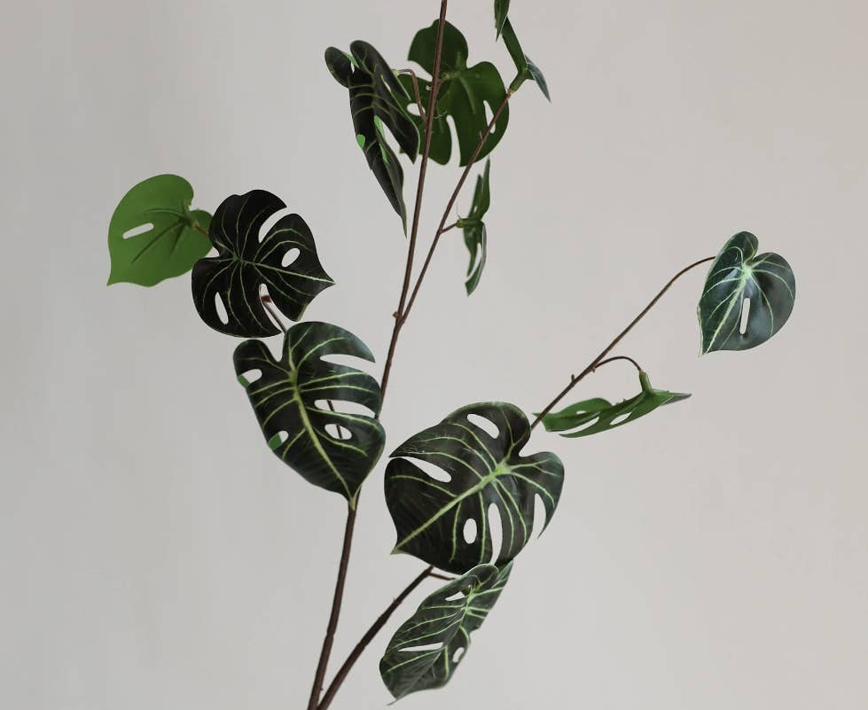 Designer’s Favorite – 27" Soft-Touch Faux Monstera Spray