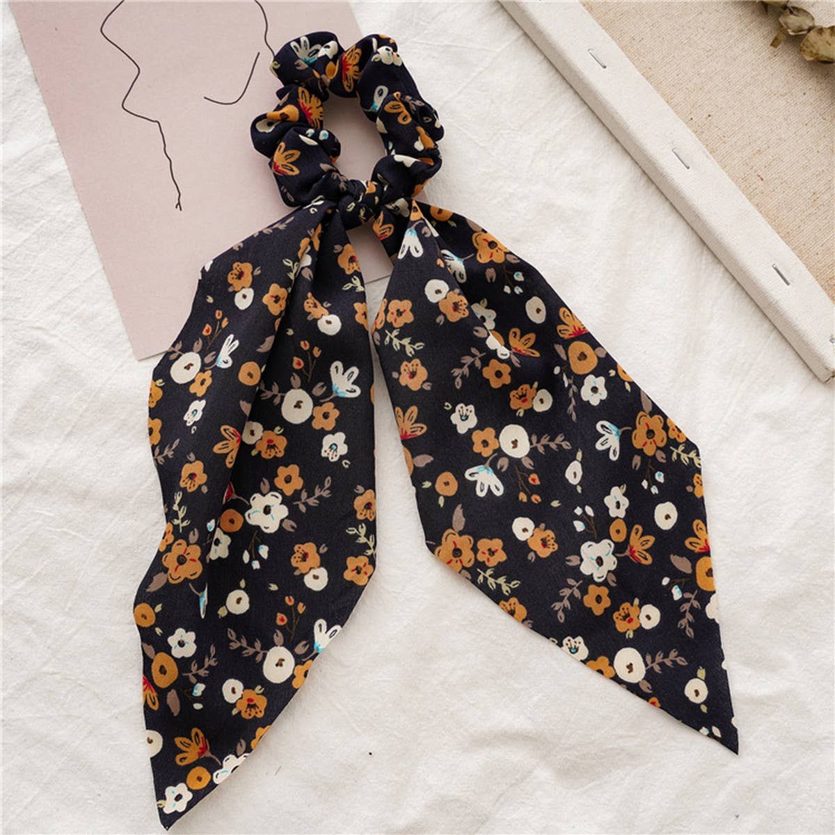 FRESH NEW FLORAL RIBBON HAIR ROPE_CWAHA0846