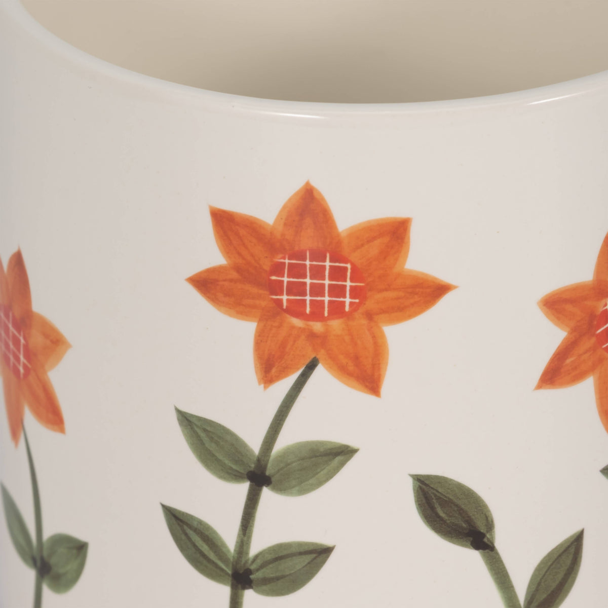 Plant Pot - White Ceramic Resin Footed Hand Painted, 6 in.