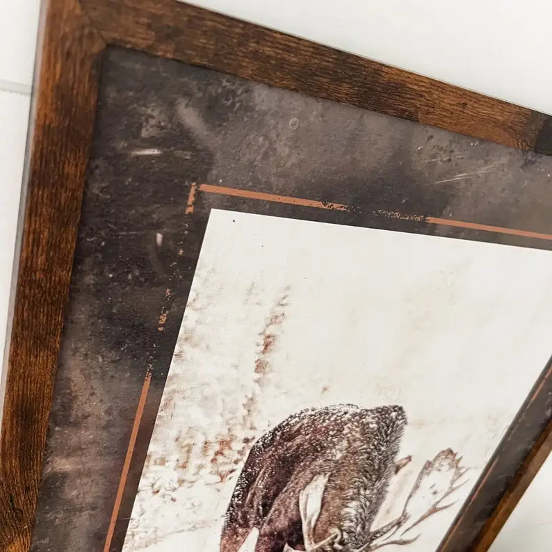 Rustic Winter Moose Print