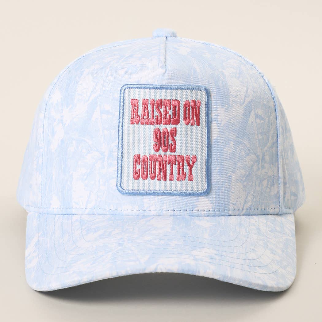 RAISED ON 90'S COUNTRY Embroidered Patch Camo Trucker Hat