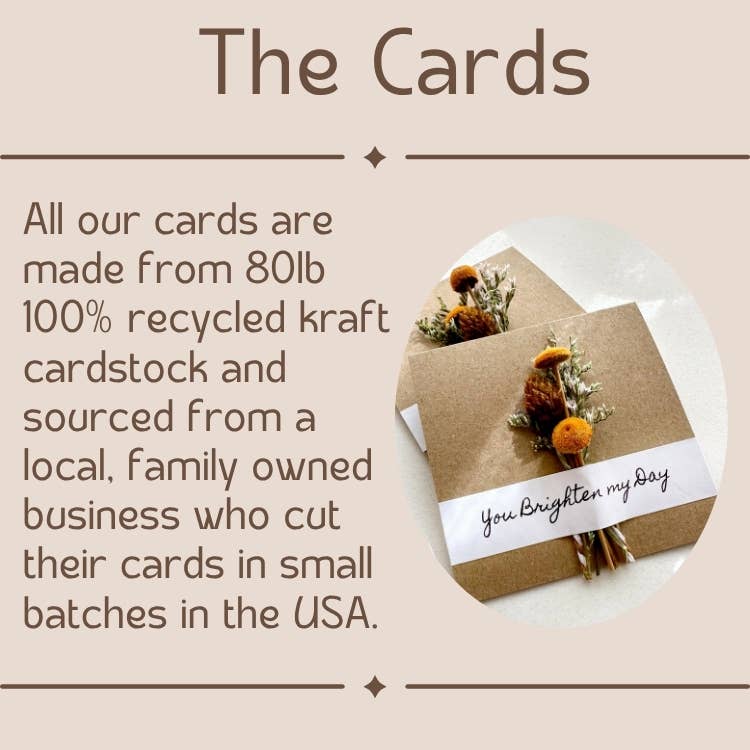 Love You Bunches Mini Orange Dried Floral Bouquet Card